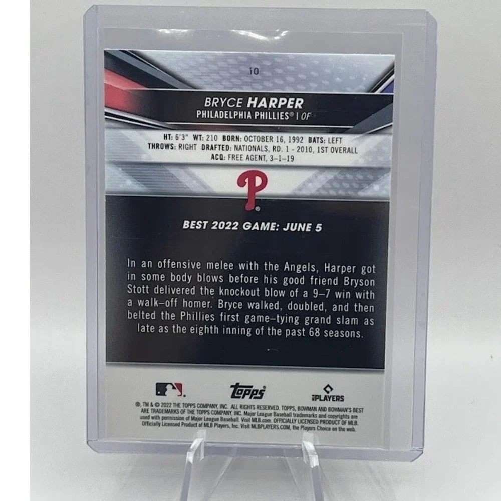 Bryce Harper 2022 Bowman's Best 10 MLB Philadelphia Phillies